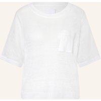 Oui Strickshirt Aus Leinen Im Materialmix weiss