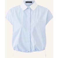 Oui Oui Hemdbluse Im Materialmix blau