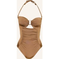 Max Mara BEACHWEAR Max Mara Beachwear Bandeau-Badeanzug Bchcurva Mit Cut-Out beige