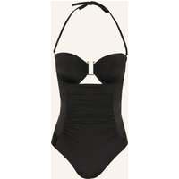 Max Mara BEACHWEAR Max Mara Beachwear Bandeau-Badeanzug Bchcurva Mit Cut-Out schwarz