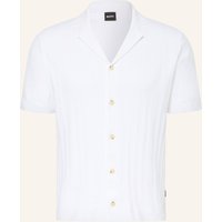 Boss Strickhemd Neri Slim Fit weiss