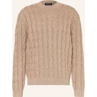 ZEGNA Pullover Mit Cashmere Und Leinen beige