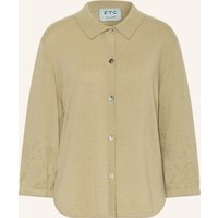 FTC CASHMERE Strickjacke Mit Cashmere Und 3/4-Arm gruen