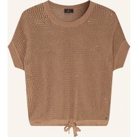 monari Strickshirt Mit Schmucksteinen braun