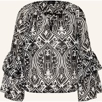 monari Monari Blusenshirt Mit 3/4-Arm Und Rüschen schwarz