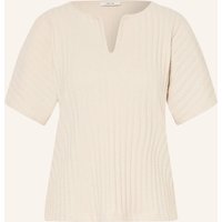 Opus Bouclé-Strickshirt Sombri weiss