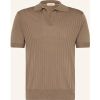 Aurélien Aurélien Strick-Poloshirt Aus Merinowolle beige