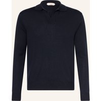 Aurélien Aurélien Strick-Poloshirt Aus Merinowolle blau