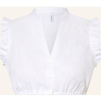 wallmann Wallmann Dirndlbluse Serafina Aus Leinen Mit Rüschen weiss