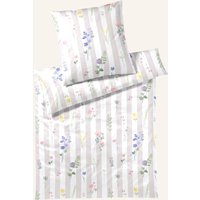 elegante Bettwäsche Flowerstripe weiss