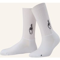 FINGERSCROSSED Fingerscrossed Radsocken Aero 2.0 Logo weiss