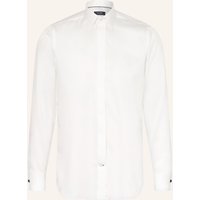 OLYMP SIGNATURE Smoking-Hemd Tailored Fit Mit Umschlagmanschette weiss