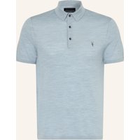 AllSaints Allsaints Strick-Poloshirt Mode Merino Aus Merinowolle blau