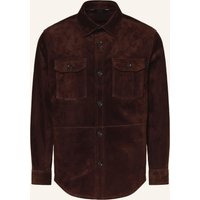 Brioni Brioni Leder-Overjacket Vagabond braun