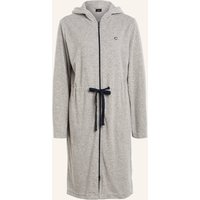 Cawö Home Active Damen Kurzmantel Kapuze TG RV 821 - Farbe: grau-melange/navy - 71 - S
