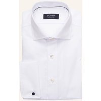 OLYMP SIGNATURE Hemd Tailored Fit Mit Umschlagmanschette weiss