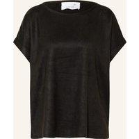 Juvia Juvia T-Shirt In Lederoptik schwarz