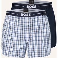 Boss 2er-Pack Web-Boxershorts blau
