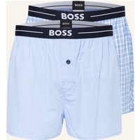 Boss 2er-Pack Web-Boxershorts blau