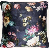 ESSENZA Essenza Samt-Dekokissen Fleur blau