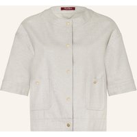 Max Mara STUDIO Max Mara Studio Kastenjacke Agile Mit Leinen Und Glitzergarn silber