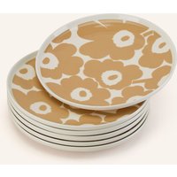 Marimekko Marimekko 6er-Set Speiseteller Oiva/Unikko beige