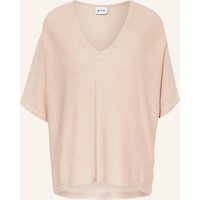 FTC CASHMERE Strickshirt Mit Glitzergarn beige