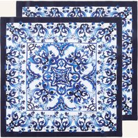 DOLCE & GABBANA CASA Dolce & Gabbana Casa 2er-Set Leinenservietten blau