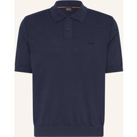 Boss Strick-Poloshirt Asac blau