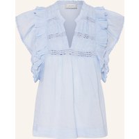 NEO NOIR Neo Noir Blusentop Jayla Mit Spitze Und Rüschen blau