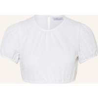 WALDORFF Waldorff Dirndlbluse Mit Lochspitze weiss