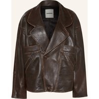 sandro Lederblazer braun