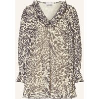 Ganni Ganni Plisseekleid Mit Rüschen beige
