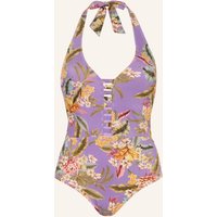 WATERCULT Watercult Neckholder-Badeanzug Dreamscape Tropics lila