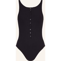 WATERCULT Watercult Badeanzug Henley Rib schwarz