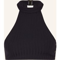 WATERCULT Watercult High-Neck-Bikini-Top Henley Rib schwarz
