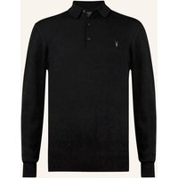 AllSaints Allsaints Strick-Poloshirt Mode Aus Merinowolle schwarz