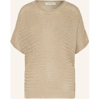BEAUMONT Beaumont Strickshirt Hearty Mit Glitzergarn braun