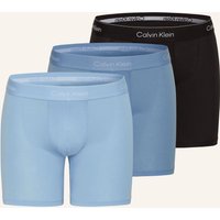 Calvin Klein 3er-Pack Boxershorts Icon Cotton Stretch blau