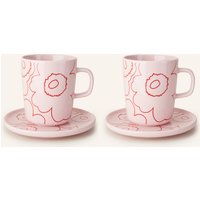 Marimekko Marimekko 4-Tlg. Geschirr-Set Oiva/Piirto Unikko rosa