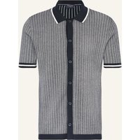 Olymp Strickhemd Casual Comfort Fit blau