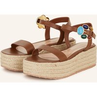 Gianvito Rossi Gianvito Rossi Plateau-Sandalen Mit Schmucksteinen braun