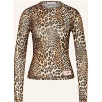 Ganni Ganni Longsleeve Aus Mesh braun
