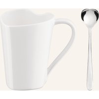 Alessi Alessi 2-Tlg. Set: Henkelbecher To Und Teelöffel Big Love weiss