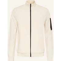 Boss Strickjacke Momentum Im Materialmix Mit Merinowolle weiss