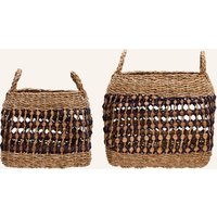 house doctor House Doctor 3er-Set Aufbewahrungskörbe Hdpauta beige