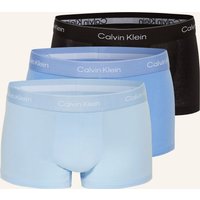 Calvin Klein 3er-Pack Boxershorts Icon Cotton Stretch Low Rise blau