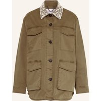 BLONDE No.8 Fieldjacket Mit Schmuckperlen gruen
