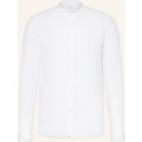 tintoria mattei Tintoria Mattei Leinenhemd Slim Fit Mit Stehkragen weiss