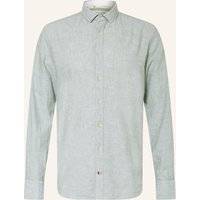 COLOURS & SONS Colours & Sons Hemd Slim Fit Mit Leinen gruen